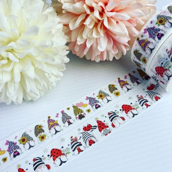 Leopard Print Hats and Ladybug Gnomes, Washi Tape, Set Of 2 Rolls - Picture 5 of 8